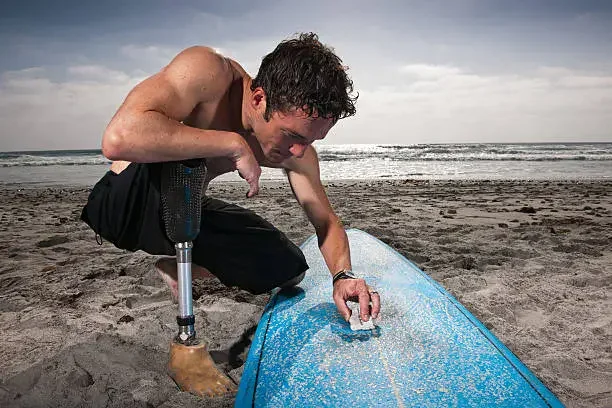 Person with prosthetic actively engaging in lifestyle activities